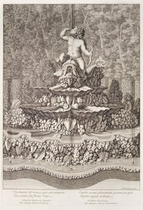 Fonte com Cupido por Gaspar Marcy em Versalhes, 1676 de Jean Lepautre