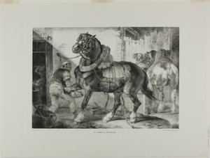 Um ferrador francês, placa 12 de Various Subjects Drawn from Life and on Stone (A Suite Inglesa) de Jean Louis André Théodore Géricault