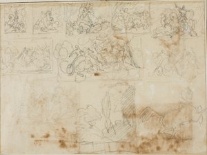 Onze esboços de composição de Jean Louis André Théodore Géricault
