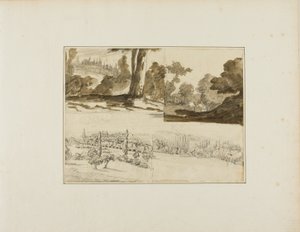 Quatro paisagens de Jean Louis André Théodore Géricault