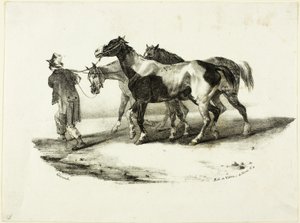 Cavalos a serem conduzidos para o Skinner de Jean Louis André Théodore Géricault
