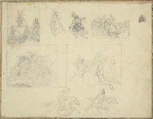 Esboços para composições militares de Jean Louis André Théodore Géricault