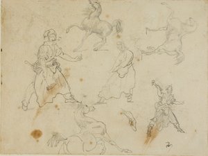 Estudos sobre ferreiros e cavalos de Jean Louis André Théodore Géricault