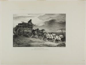 O vagão de carvão, placa 7 de Vários temas desenhados a partir da vida e em pedra (A Suite Inglesa) de Jean Louis André Théodore Géricault