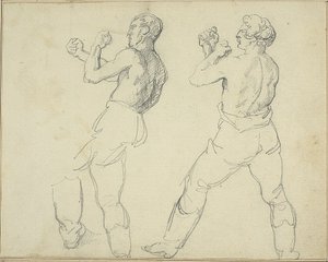 Dois pugilistas virados para a esquerda de Jean Louis André Théodore Géricault