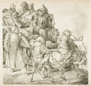 Carroça carregada de soldados feridos de Jean Louis André Théodore Géricault