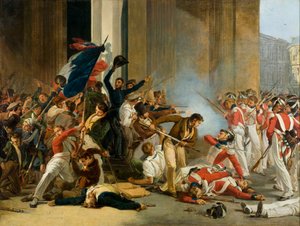 Tomando o Louvre, 29 de julho de 1830. Massacre dos Guardas Suíços, c. 1832.