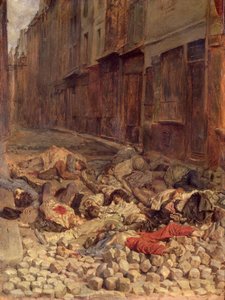 Barricada na Rue de la Mortellerie, Junho de 1848 (Memória da Guerra Civil) 1849 (óleo sobre tela) de Jean Louis Ernest Meissonier