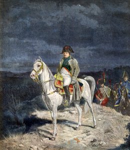 O Imperador Napoleão I da França a cavalo em 1814 - gravura depois de Meissonier. de Jean Louis Ernest Meissonier