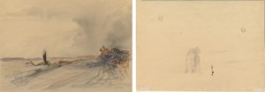 Terreno Devastado (reto); Figuras em uma paisagem (verso) de Jean Louis Forain
