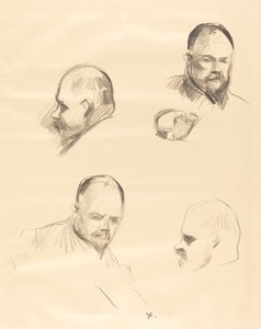 Quatro esboços de Ambroise Vollard de Jean Louis Forain