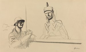 Soldado francês que se dirige a Germania, c. 19141919. de Jean Louis Forain