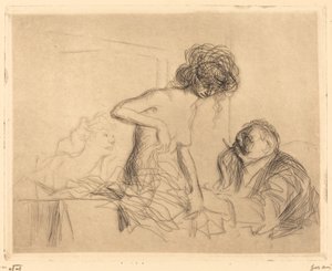 Em uma sala privada (primeira placa) de Jean Louis Forain