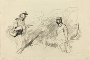 Poilu Acknowledging German Soldier, provavelmente 1918. de Jean Louis Forain