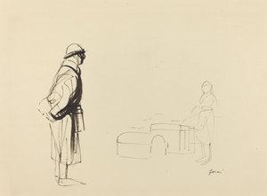 Poilu e Enfermeira, c. 19141919. de Jean Louis Forain
