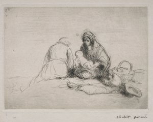 Descanse na fuga para o Egito. de Jean Louis Forain