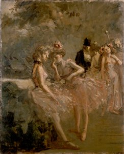 Cena nas Asas de um Teatro, c1870-1900 de Jean Louis Forain