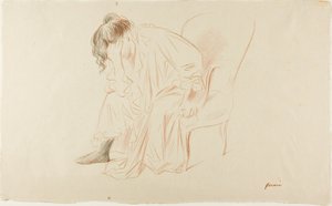 Mulher sentada, cabeça na mão direita de Jean Louis Forain