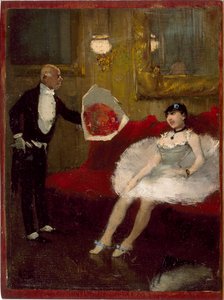O Admirador, c.1877-79 (óleo sobre tela montado em madeira) de Jean Louis Forain