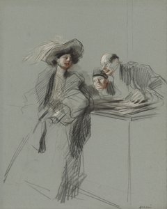 O Cliente, quarto trimestre de 1800 ou primeiro terceiro de 1900. de Jean Louis Forain