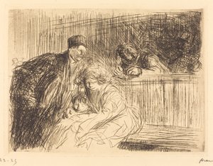 O Advogado Falando com o Prisioneiro (segunda placa) de Jean Louis Forain