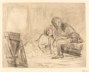 O Descanso do Modelo (primeira placa) de Jean Louis Forain