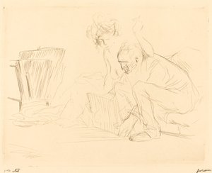 O Descanso do Modelo (segunda placa) de Jean Louis Forain