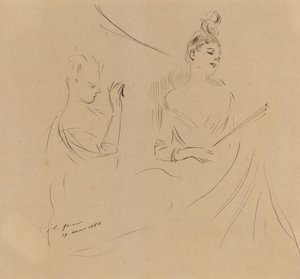 Duas senhoras em um Loge, 1886. de Jean Louis Forain