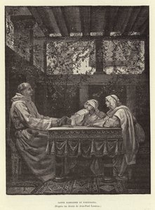 Sainte Radegonde et Fortunatus. São Radegundo e o poeta Venentius Fortunatus, século VI (gravura)