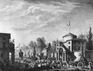 Revolução Francesa: Entrada livre da barreira de Paris em 1 de maio de Jean Louis II (after) Prieur