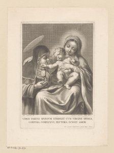 Maria com criança e a santa com relicário de Jean Louis Roullet