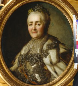 Retrato da Imperatriz Catarina II (1729-1796) par Voille, Jean Louis (1744- depois de 1803). Óleo sobre tela, tamanho : 68,5x60