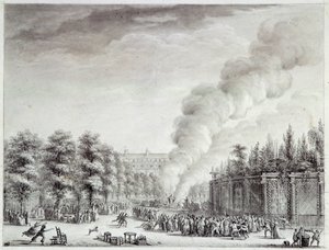 Revolução Francesa: "Modelo do Papa queima no Palais-Royal, 6 de Abril
