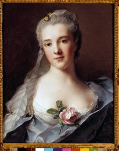Retrato de Manon Balletti (1740-1776), esposa do arquiteto Jean Francois Blondel (1705-1774) Pintura de Jean Marc (Jean-Marc) Nattier (1685-1766) de Jean Marc Nattier