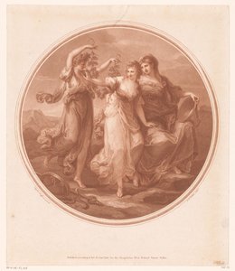 Beleza (Bellezza) aconselhada por Prudence (Prudentia), rejeita as tentações da Folly (Pazzia) de Jean Marie Delattre