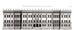 O Louvre de Paris, projeto de Gian Lorenzo Bernini: elevação da fachada principal de Saint-Germain l