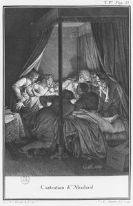 Abelardo castrador, ilustração de "Lettres d&39;Heloise e d&39;Abelard", volume I, p. 33, obra de Vincent Marie Langlois, o Jovem (n.1786)
