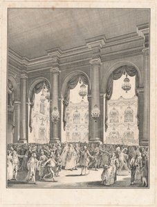 O baile de máscaras - Festa dada por ocasião do nascimento de Monsenhor o Delfim, 23 de janeiro de 1782 de Jean Michel Moreau the Younger