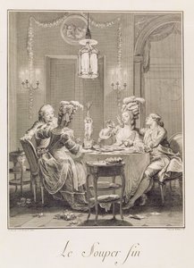 A bela ceia, 1781, gravada por IS Helman (1743-1809) de Jean Michel the Younger Moreau