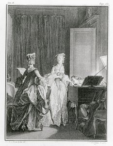 O cravo, ilustração de "La Nouvelle-Heloise", de Jean-Jacques Rousseau (1712-1778), gravada por Noel Le Mire (1724-1800) (ver também 208105) de Jean Michel the Younger Moreau