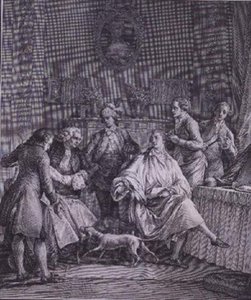 O Vestiário do Cavalheiro, gravado por P.A. Martini (1739-97)