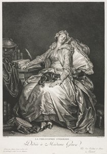 Madame Greuze Adormecida, 1776. de Jean Michel the Younger Moreau