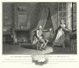 As últimas palavras de Jean-Jacques Rousseau (gravura) de Jean Michel the Younger Moreau