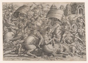 Batalha antes de Tróia, 1535-55. de Jean Mignon