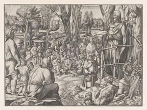 Pregação de São João no Deserto, 1535-55. de Jean Mignon
