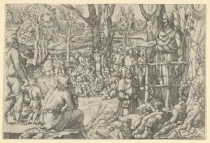 Pregação de São João no Deserto, 1535-55. de Jean Mignon