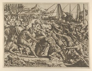 O Rapto de Helena, 1535-55. de Jean Mignon
