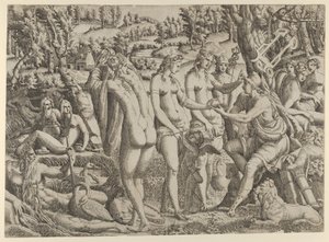 O Julgamento de Paris, 1535-55. de Jean Mignon