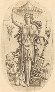 Mulher com instrumento musical de Jean Mignon