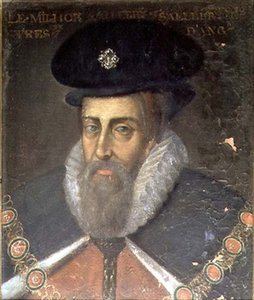 Retrato de Robert Cecil (c.1563-1612) 1º Conde de Salisbury e 1º Visconde Cranborne (óleo sobre painel) de Jean Monier or Mosnier